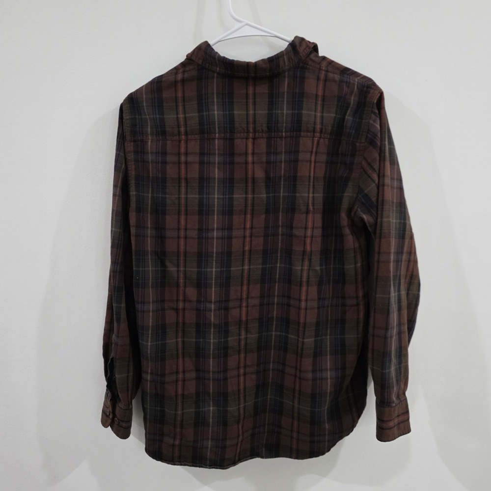 Vintage Lauren Ralph Lauren Womens Button Up Top Size Medium Plaid Neutral Brown - Picture 2 of 7